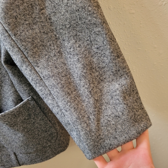 TALBOTS Grey Wool Blend Blazer Jacket Size 14 Petite - Picture 8 of 10